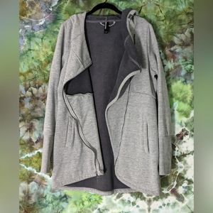 Warm grey zip up with cowl neck